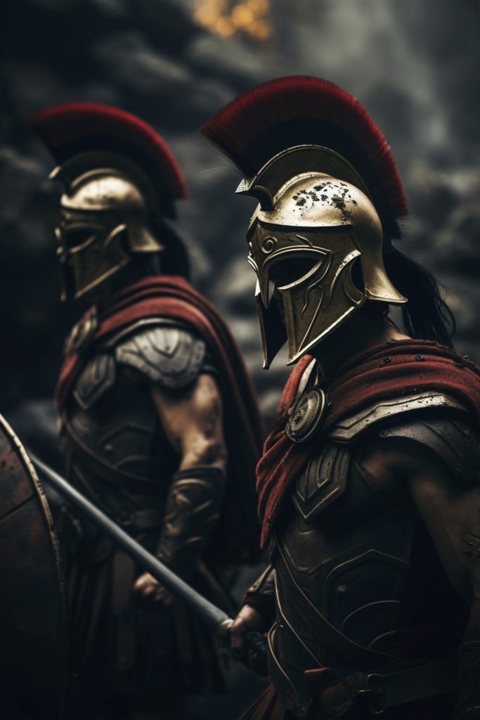Casques de phalange antique, symbole de la protection collective